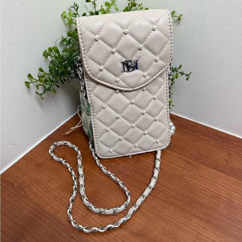 Badgley Mischka Faux Leather Phone Case Quilted Crossbody Bag - NWT